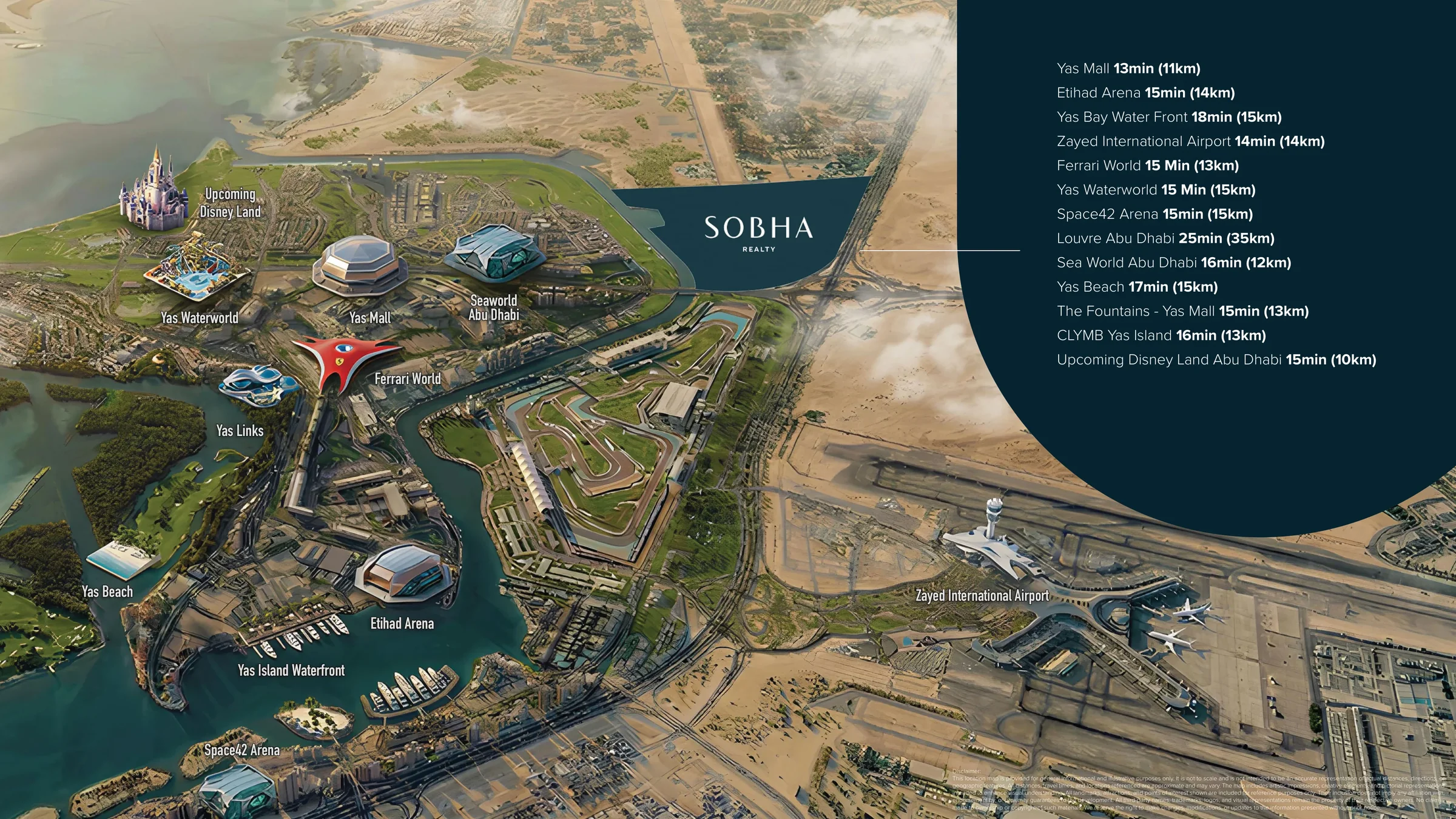Map showing Sobha City Abu Dhabi location