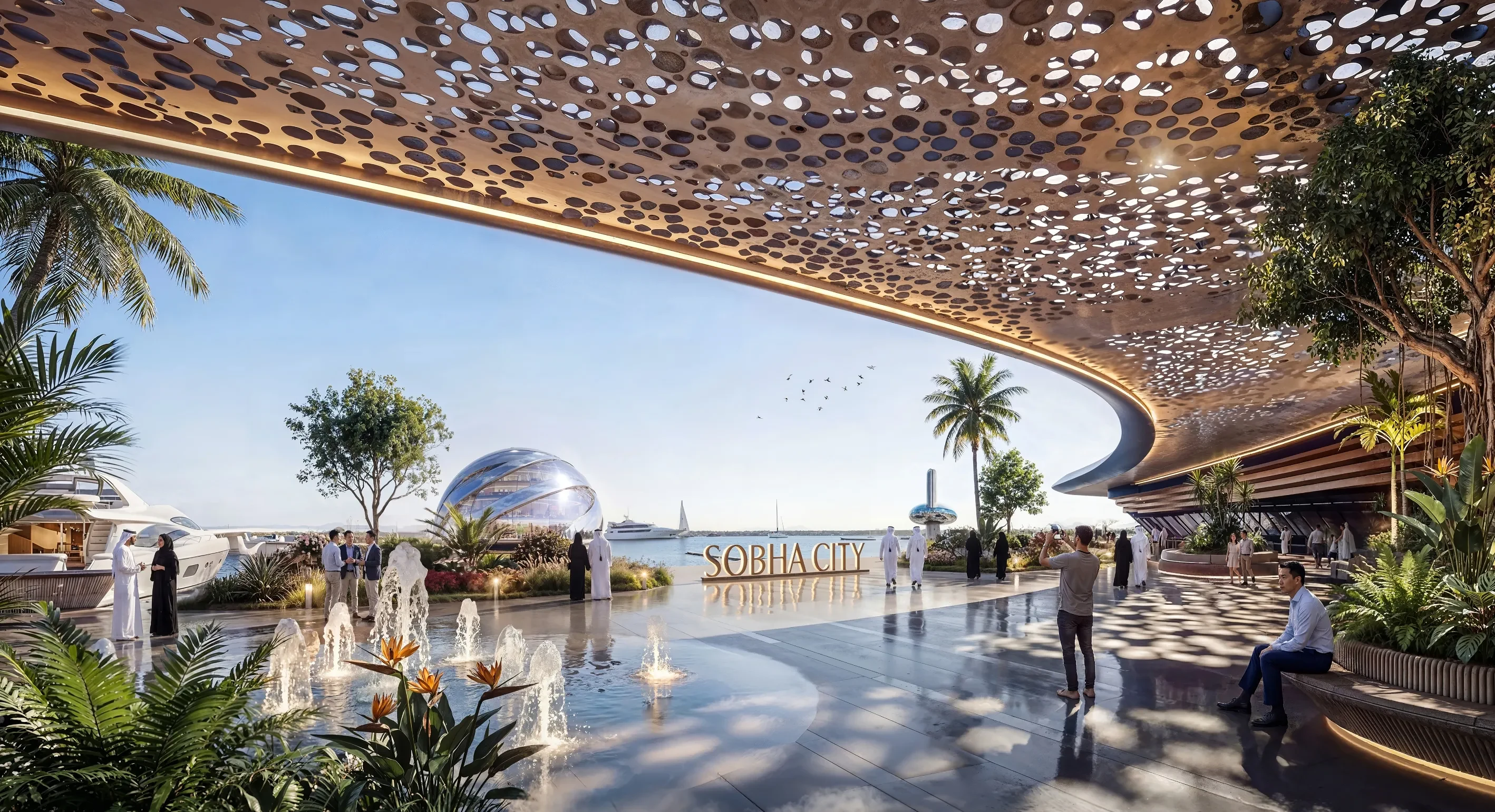 Waterfront promenade at Sobha City Abu Dhabi